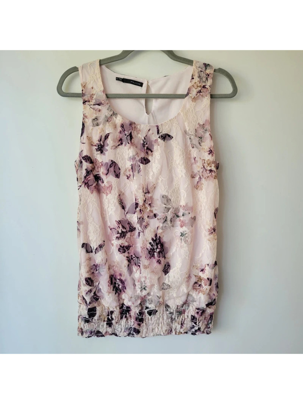 Maurices Floral Top Sz Small Womens Pink Sleeveless Special Event Wedding